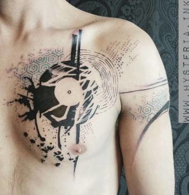 50 Vinyl Record Tattoo Designs For Men  Long Playing Ink Ideas