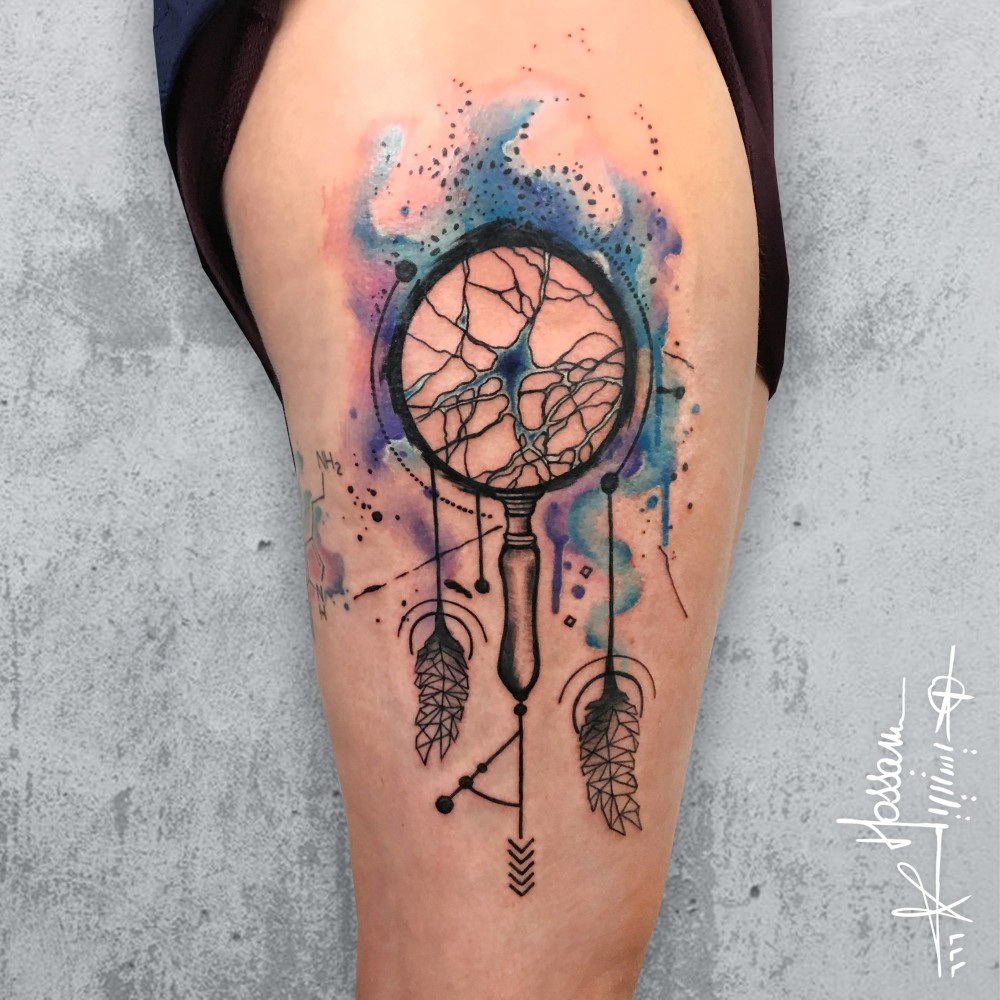 Neuron dream catcher tattoo