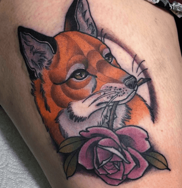 Fox with rose