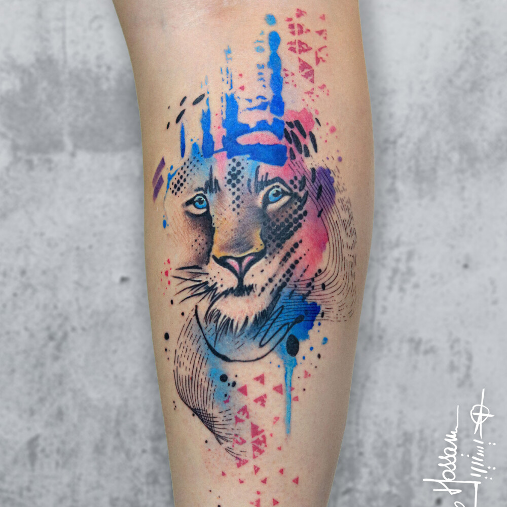 Colorful Lion Tattoo Art Prints for Sale  Redbubble